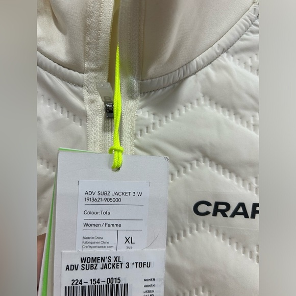 Craft Women's XL ADV SubZ Jacket 3 Tofu White NWT Thumb Grips - Picture 4 of 15